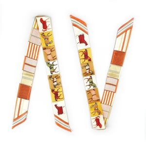 2 Twilly Scarves - Handbag Purse Twilly Scarf Pair